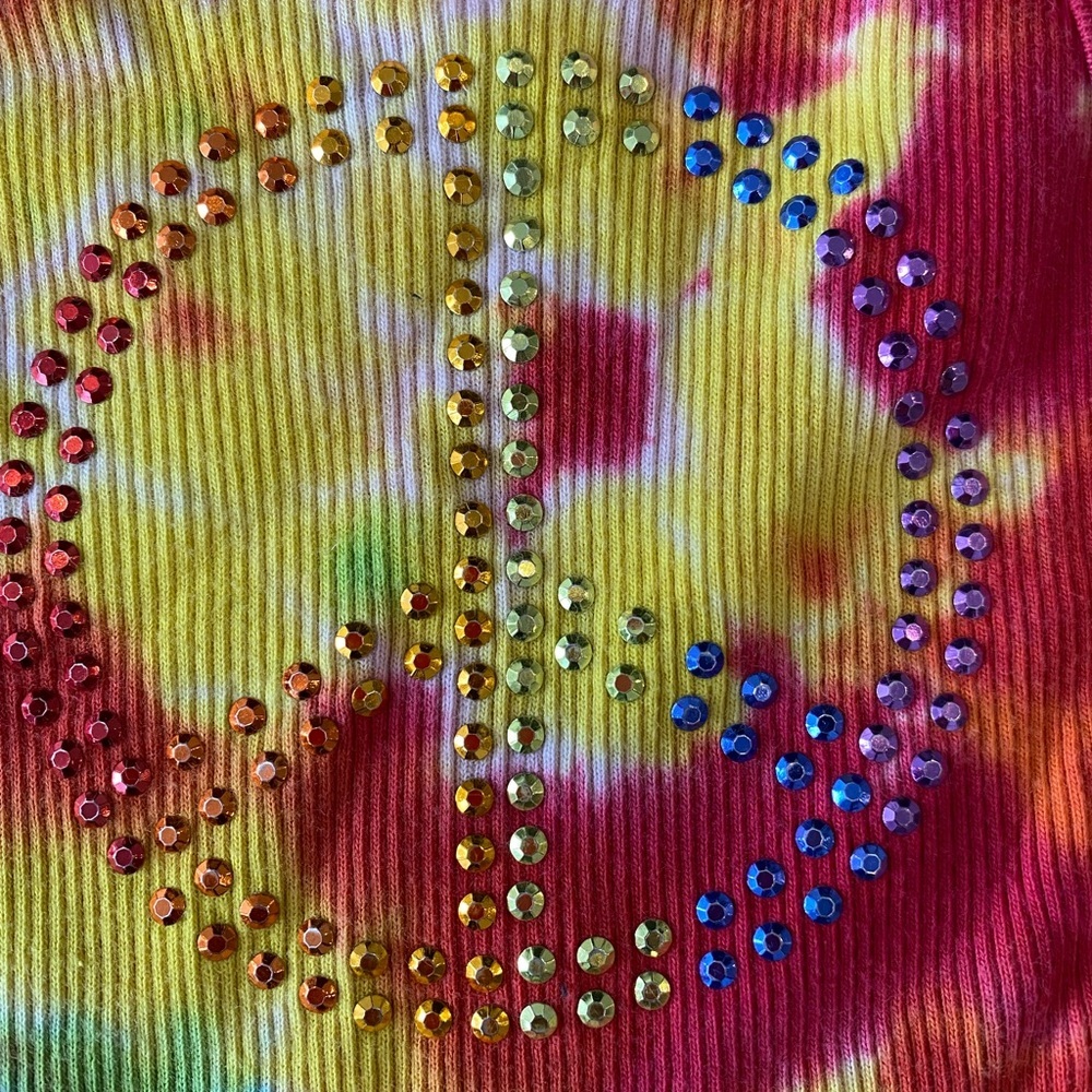 DENNYS Tie-Dye Dress with Studded Peace Sign - Picture 4 of 6